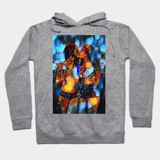 LOVE, lesbian couple kissing Hoodie